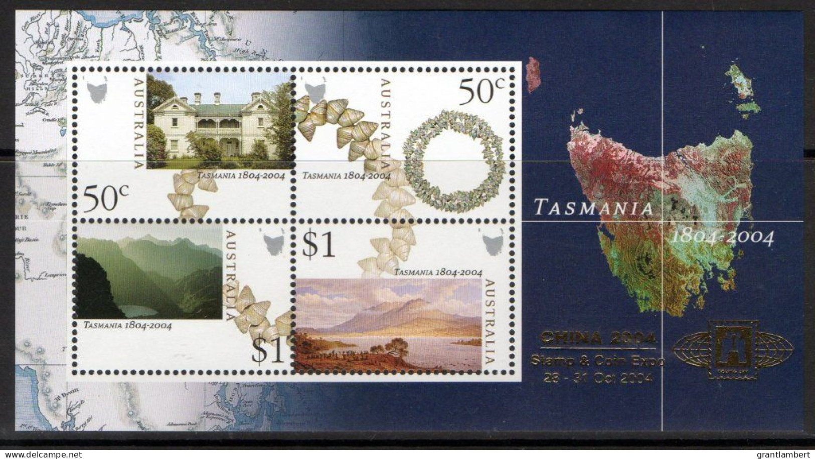 Australia 2004 Tasmania 200 Years Minisheet MNH Overprinted China 2004 - Ungebraucht