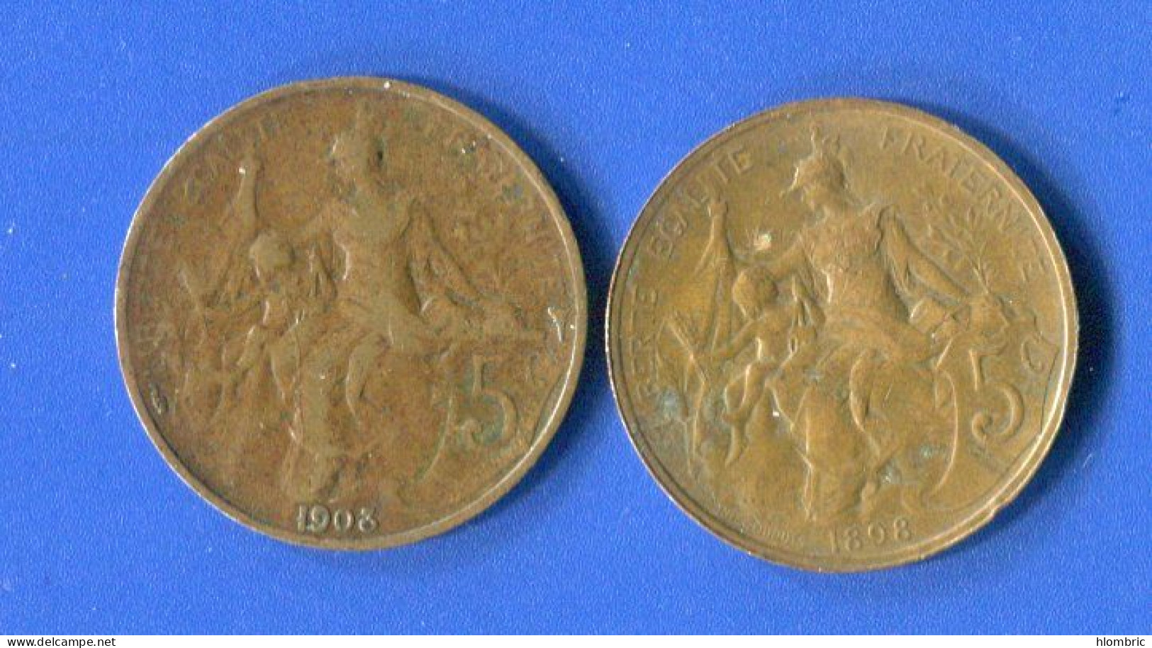 5  Cents  1898 +1903 - 5 Centimes