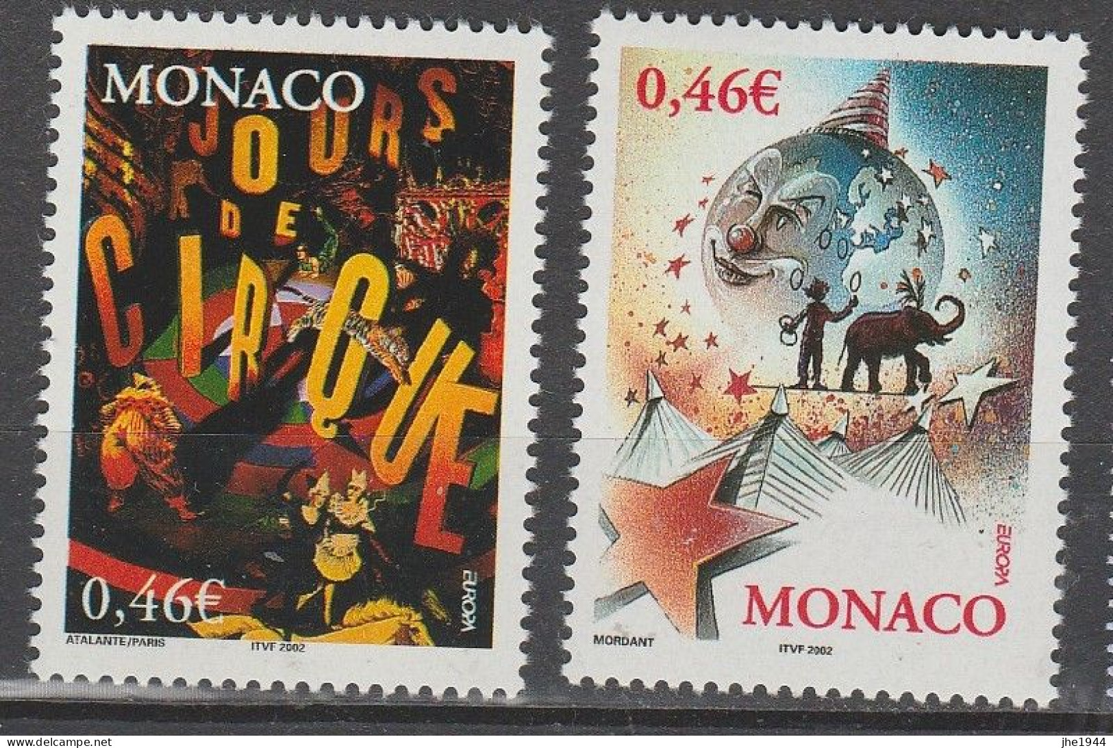 Monaco Europa 2002 N° 2347 / 2438 ** Cirque - 2002