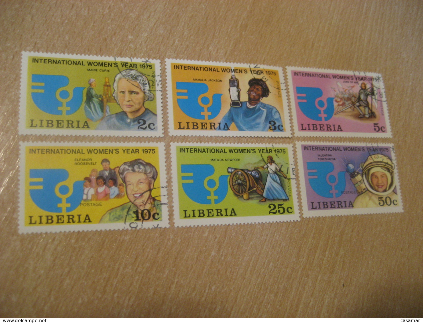 LIBERIA Yvert 667/72 Marie Curie M Jackson Jeanne D'Arc Eleanor Roosevelt Matilda Newport V Terechkova Cancel - Femmes Célèbres