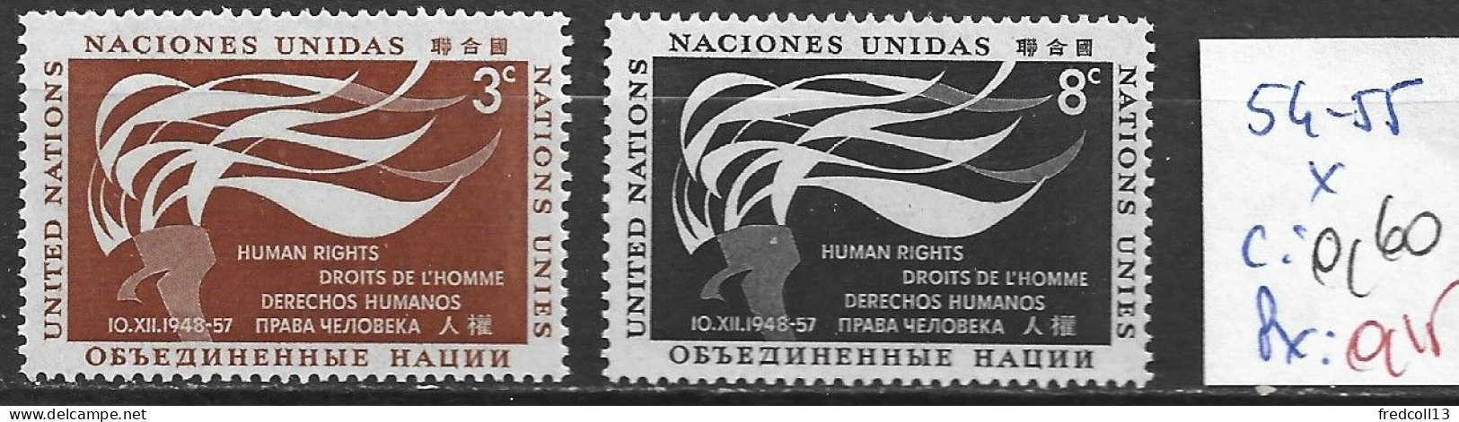 NATIONS UNIES OFFICE DE NEW-YORK 54-55 * Côte 0.60 € - Nuovi