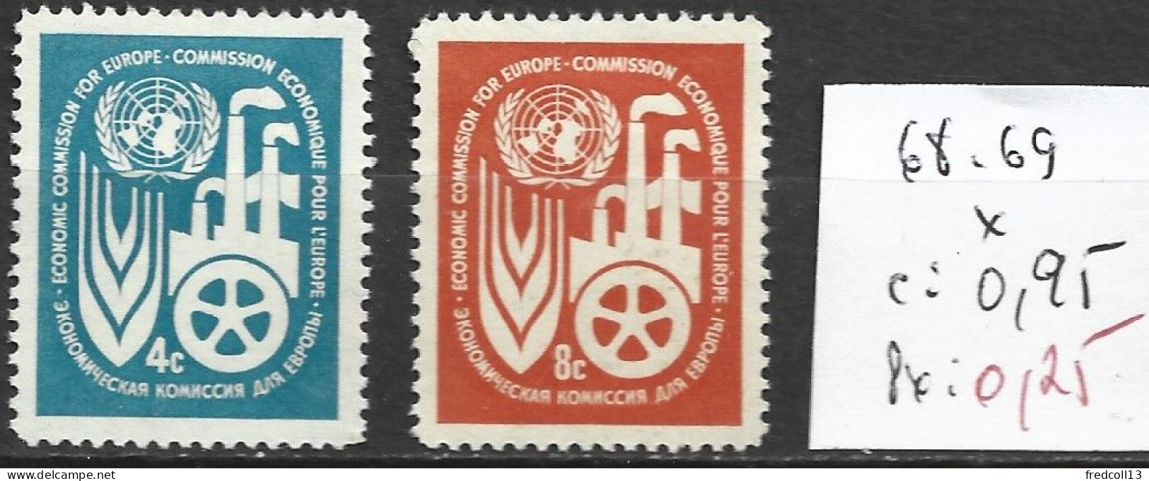 NATIONS UNIES OFFICE DE NEW-YORK 68-69 * Côte 0.95 € - Unused Stamps