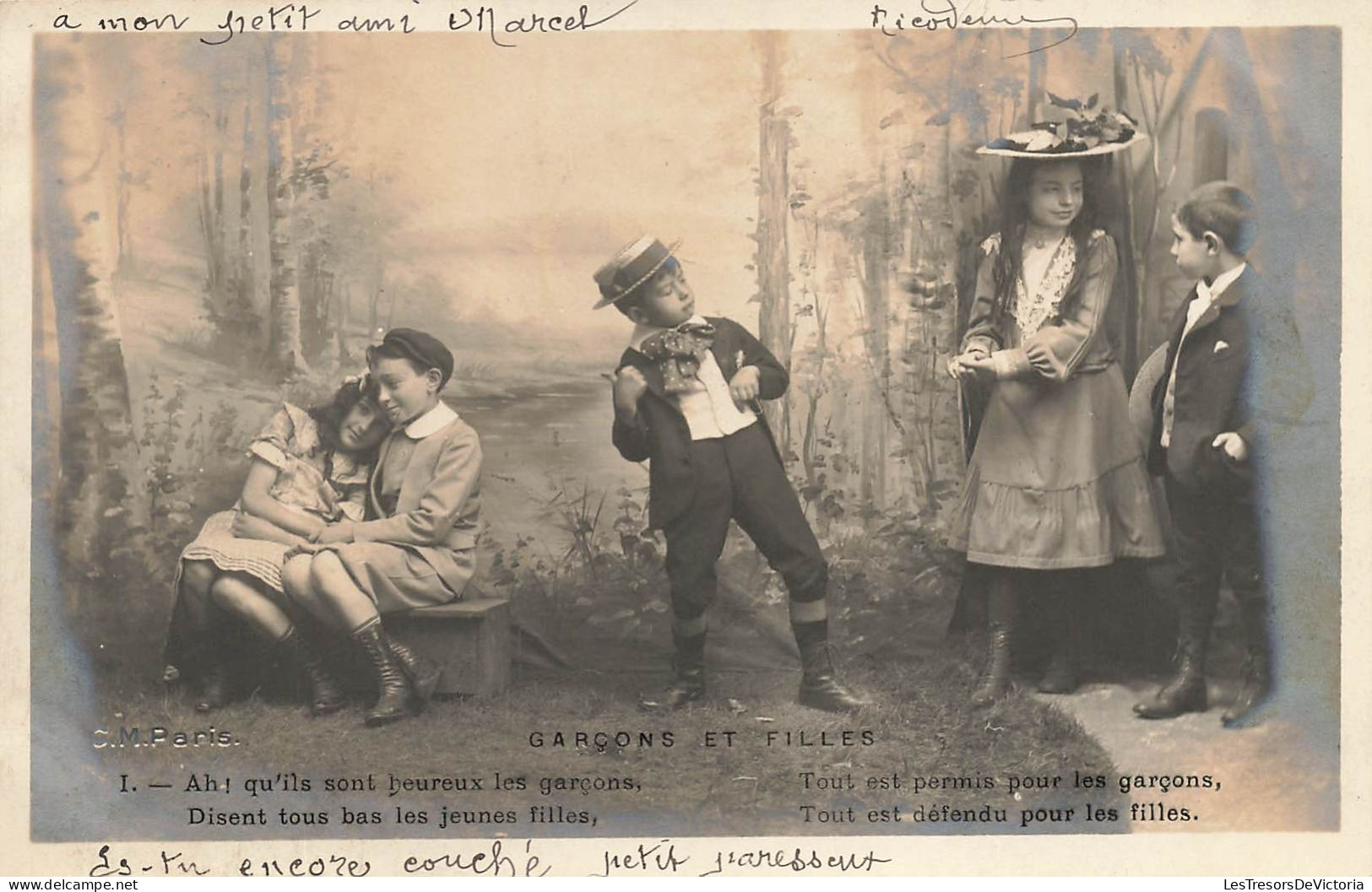 ENFANTS - Groupes D'enfants - Garçons Et Filles - Carte Postale Ancienne - Grupo De Niños Y Familias