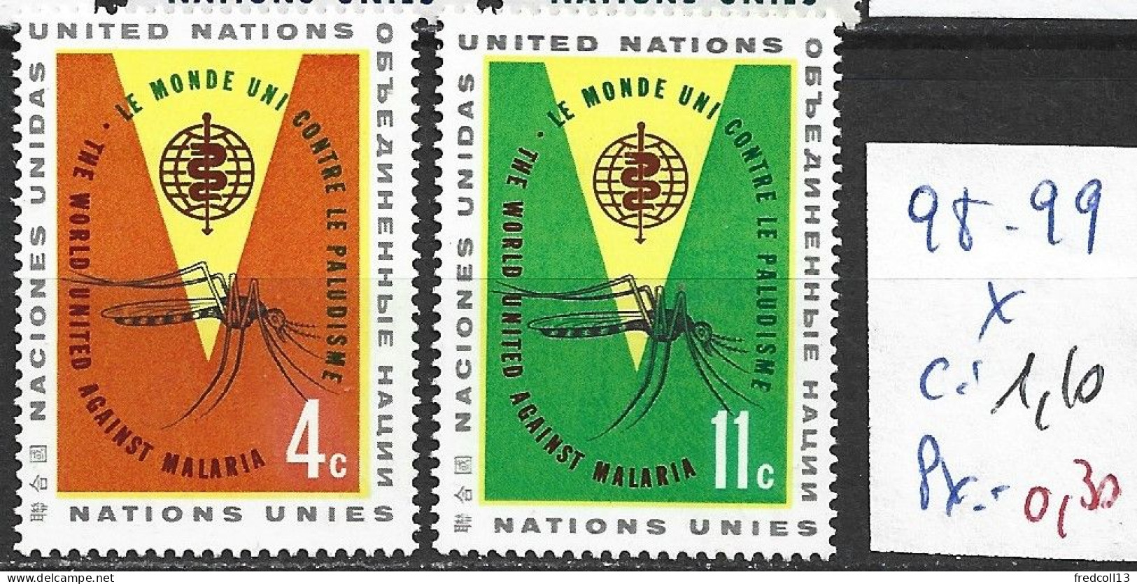 NATIONS UNIES OFFICE DE NEW-YORK 98-99 * Côte 1.10 € - Ungebraucht