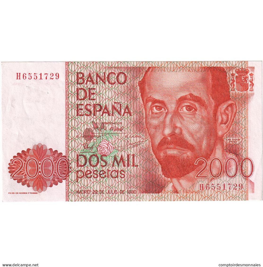 Espagne, 2000 Pesetas, 1980, 1980-07-22, KM:159, TTB+ - [ 4] 1975-… : Juan Carlos I