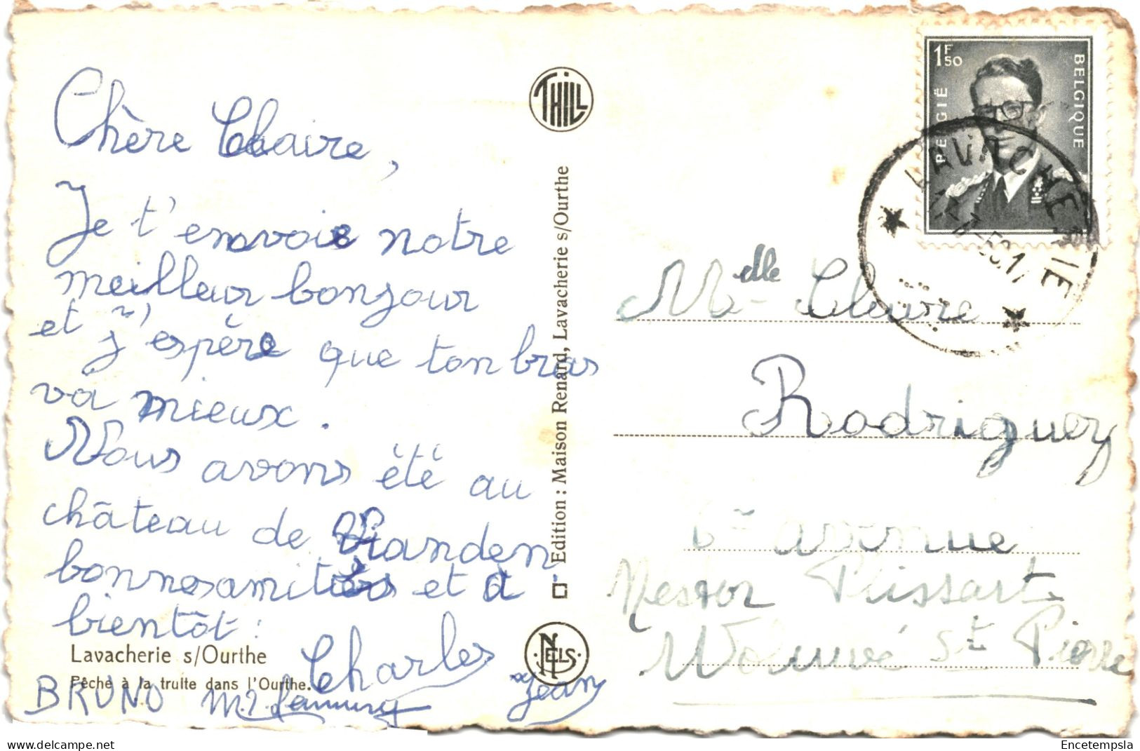 CPA Carte Postale Belgique  Lavacherie-sur-Ourthe  Pêche à La Truite Dans L'Ourthe 1958  VM77710 - Sainte-Ode