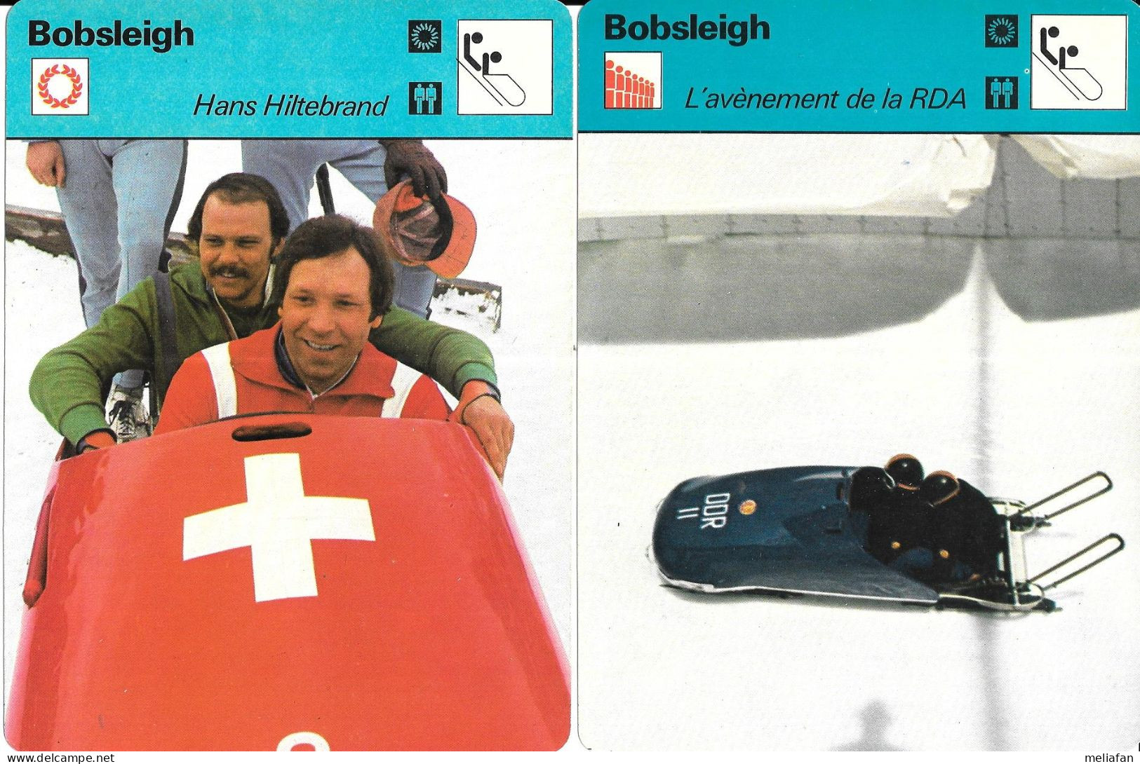 GF1779 - FICHES EDITION RENCONTRE - BOBSLEIGH - EUGENIO MONTI - HANS HILTE BRAND - Wintersport