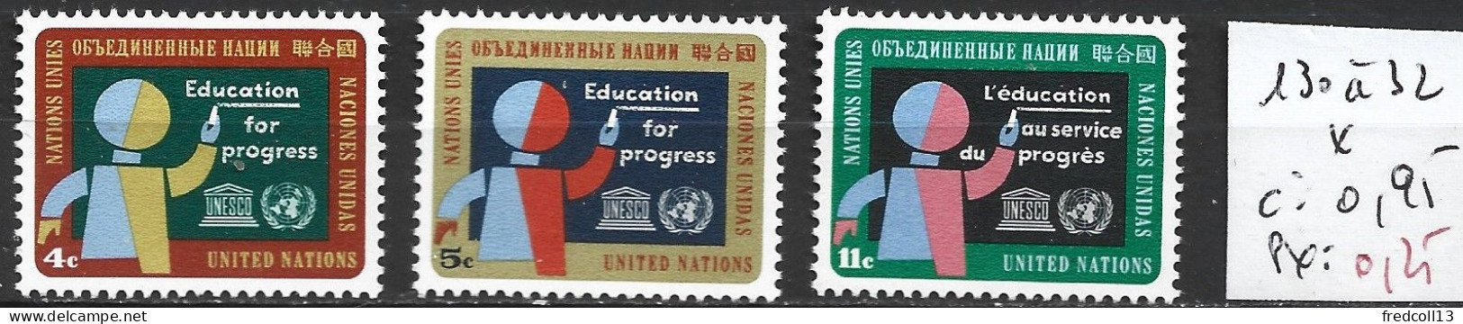 NATIONS UNIES OFFICE DE NEW-YORK 130 à 32 * Côte 0.95 € - Unused Stamps