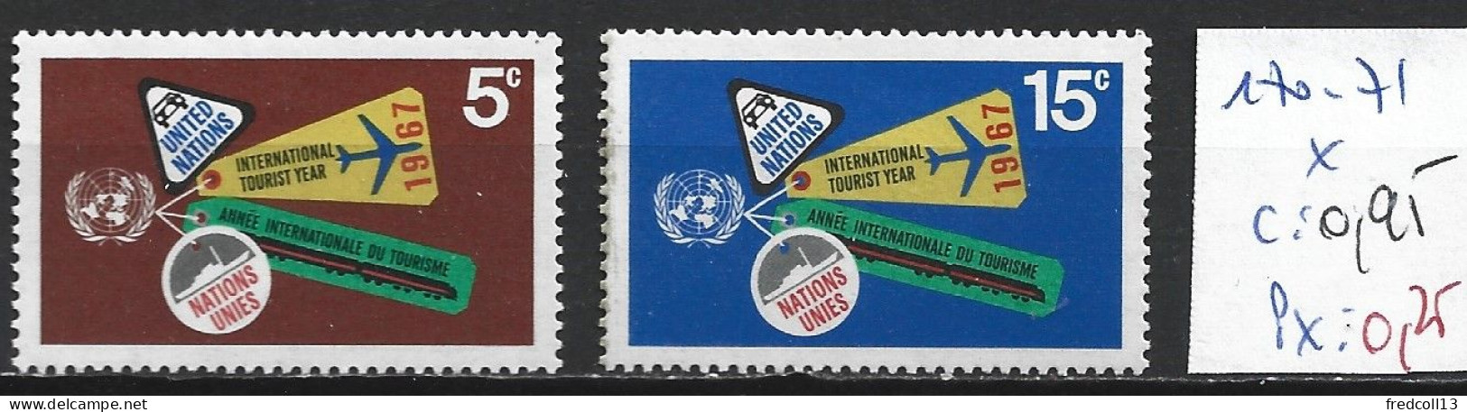 NATIONS UNIES OFFICE DE NEW-YORK 170-71 * Côte 0.95 € - Ongebruikt