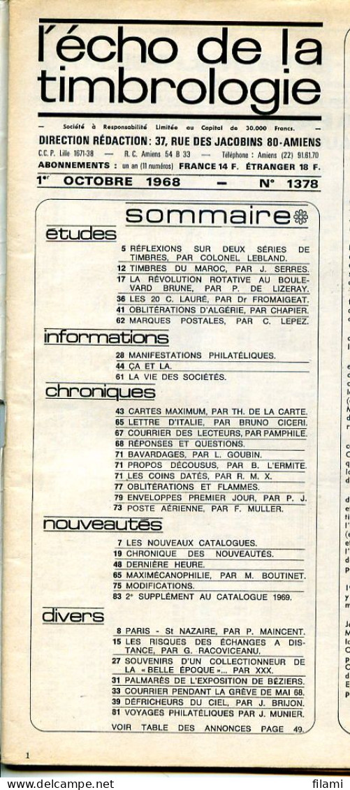 L'écho De La Timbrologie,20c Napoleon Lauré,accident Aérien,taxe Sovietique,marque P,Petain,Algérie,Mercure-Céres,gréve - Francés (desde 1941)