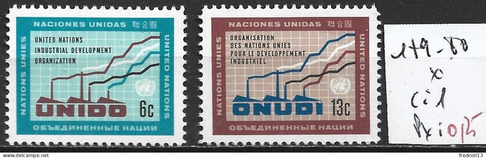 NATIONS UNIES OFFICE DE NEW-YORK 179-80 * Côte 1 € - Unused Stamps