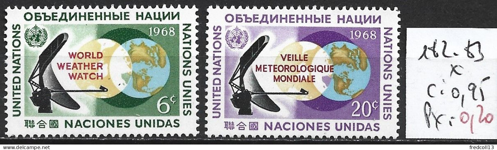 NATIONS UNIES OFFICE DE NEW-YORK 182-83 * Côte 0.95 € - Unused Stamps