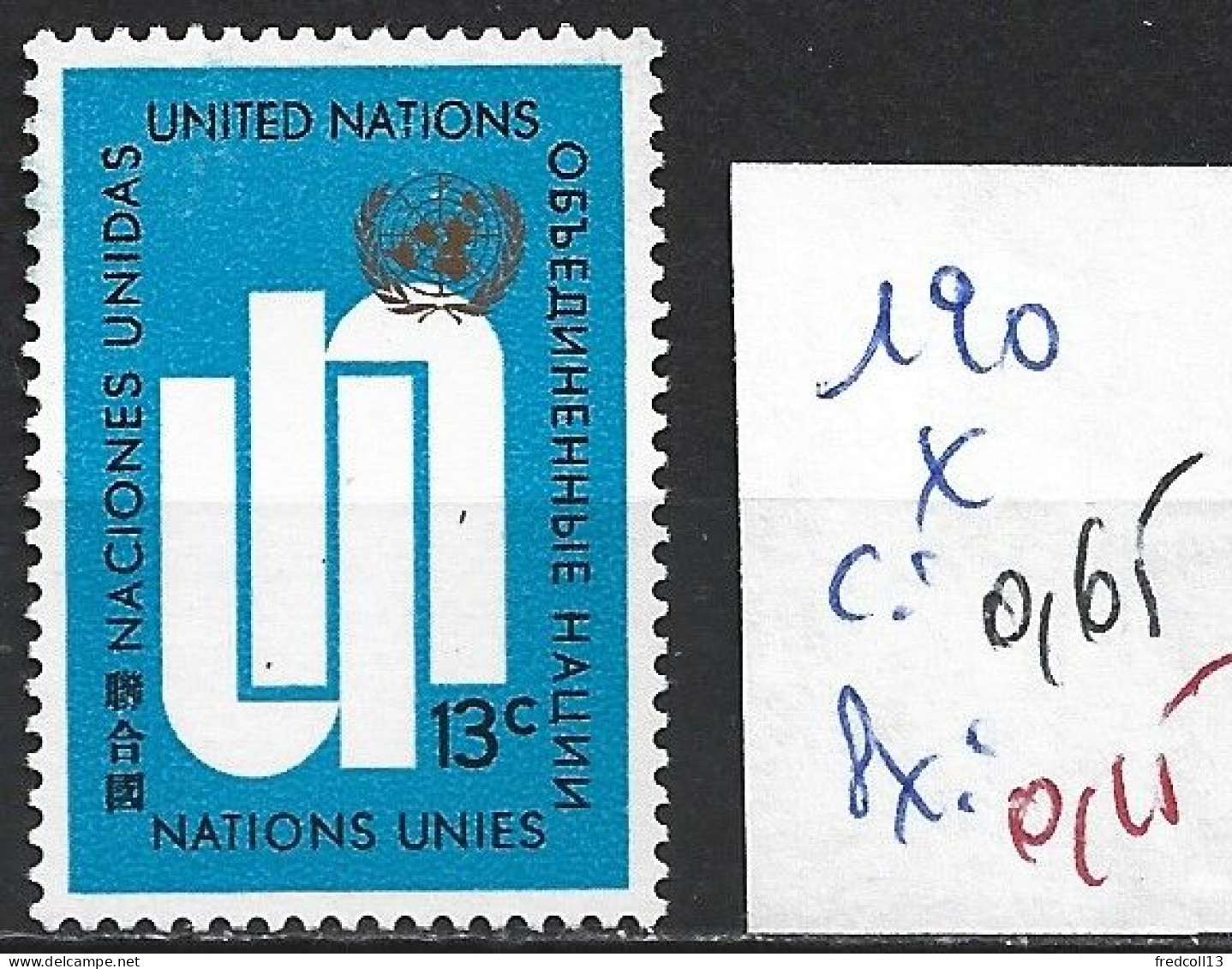 NATIONS UNIES OFFICE DE NEW-YORK 190 * Côte 0.65 € - Unused Stamps