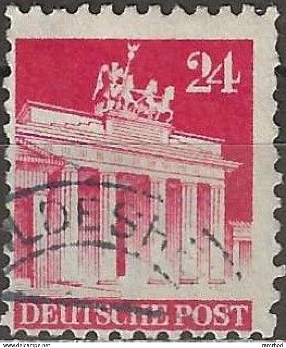 GERMANY 1948 Buildings - Brandenburg Gate. - 24pf. - Red FU - Used