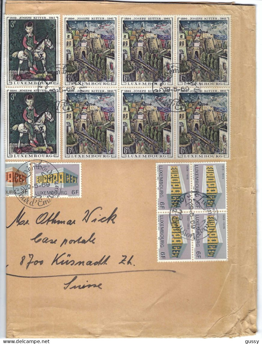 LUXEMBOURG Ca.1969: Grande LSC Pour Küssnacht (ZH, Suisse) Avec Sup. Affr., Pliée - Covers & Documents