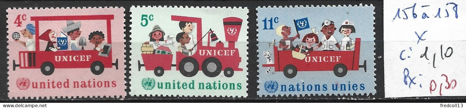 NATIONS UNIES OFFICE DE NEW-YORK 156 à 58 * Côte 1.10 € - Oblitérés