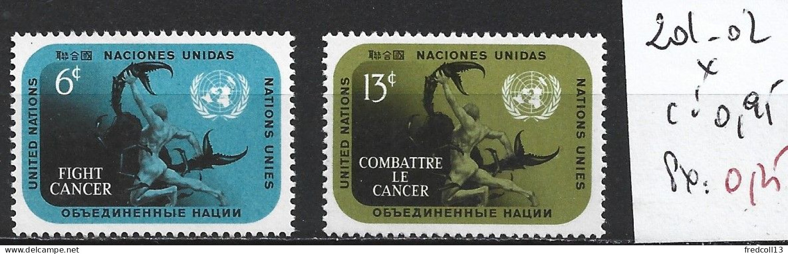 NATIONS UNIES OFFICE DE NEW-YORK 201-202 * Côte 0.95 € - Unused Stamps
