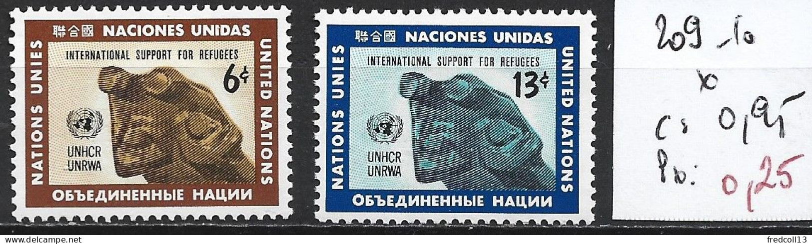 NATIONS UNIES OFFICE DE NEW-YORK 209-10 * Côte 0.95 € - Neufs