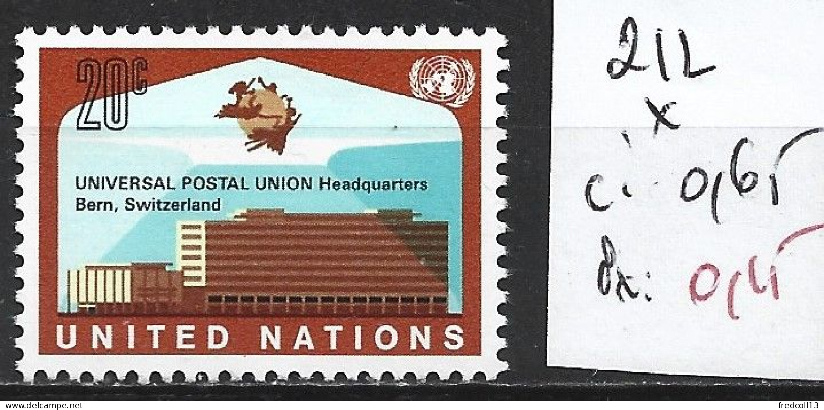 NATIONS UNIES OFFICE DE NEW-YORK 212 * Côte 0.65 € - Ongebruikt