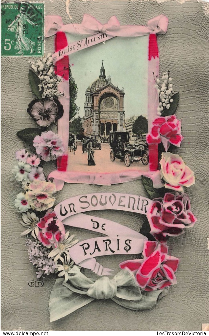 SOUVENIR DE... - Un Souvenir De Paris - église St Augustin - Carte Postale Ancienne - Souvenir De...