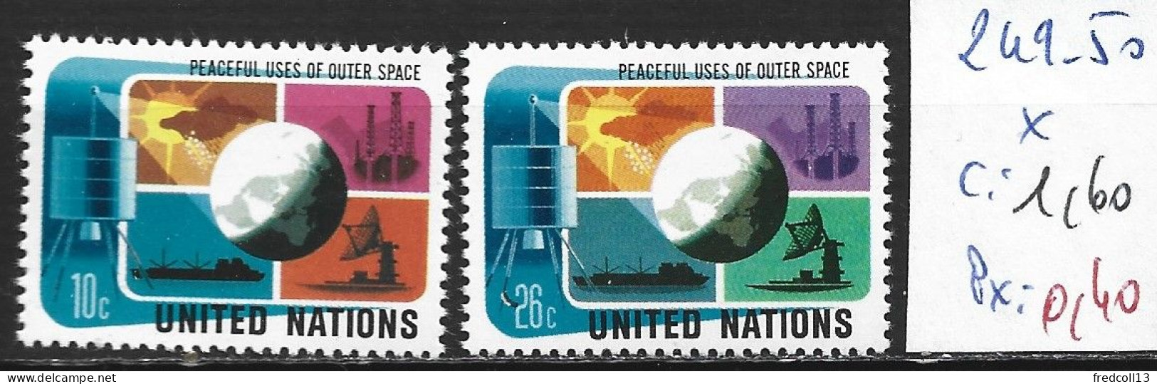 NATIONS UNIES OFFICE DE NEW-YORK 249-50 * Côte 1.60 € - Unused Stamps