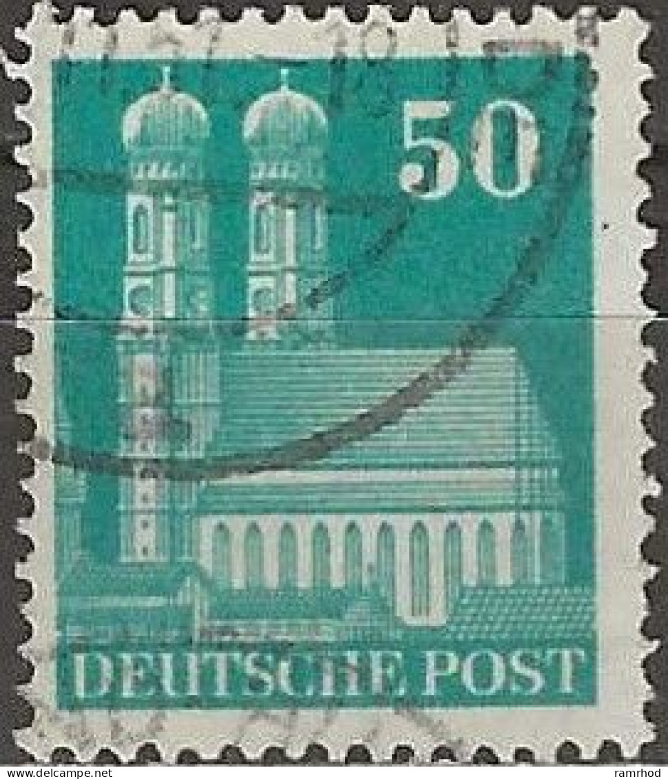 GERMANY 1948 Buildings - Frauenkirche, Munich - 50pf. - Green FU - Used