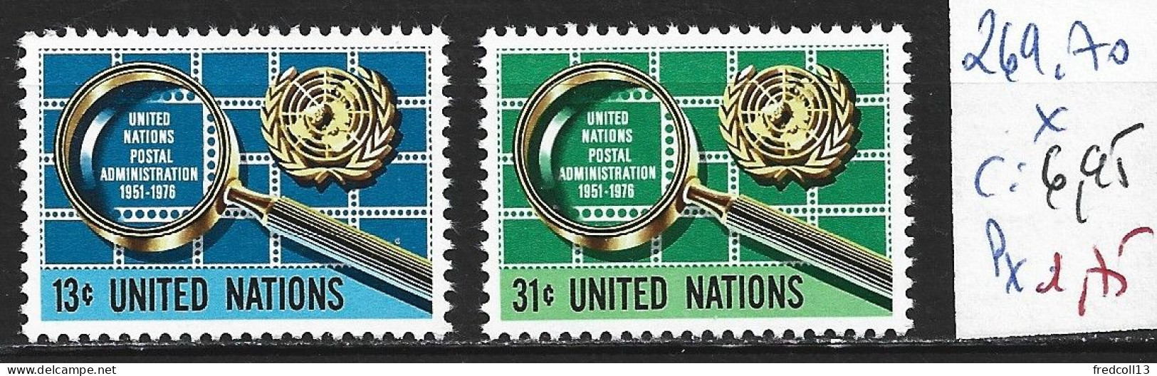 NATIONS UNIES OFFICE DE NEW-YORK 269-70 * Côte 6.95 € - Unused Stamps