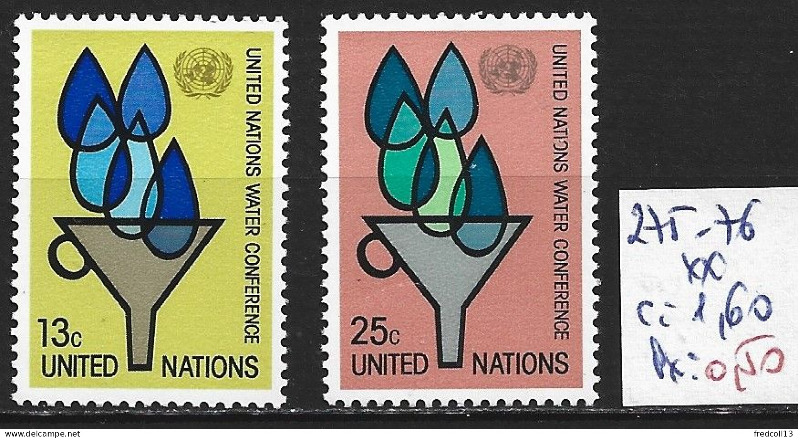 NATIONS UNIES OFFICE DE NEW-YORK 275-76 ** Côte 1.60 € - Nuevos