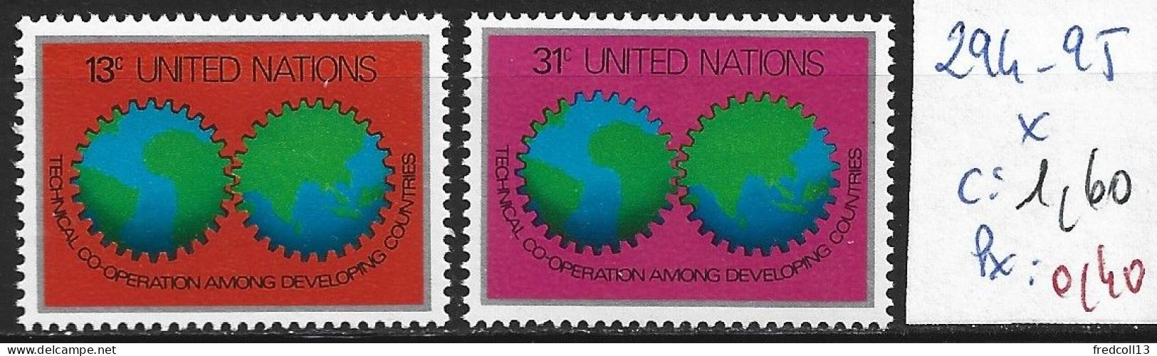 NATIONS UNIES OFFICE DE NEW-YORK 294-95 * Côte 1.60 € - Nuevos