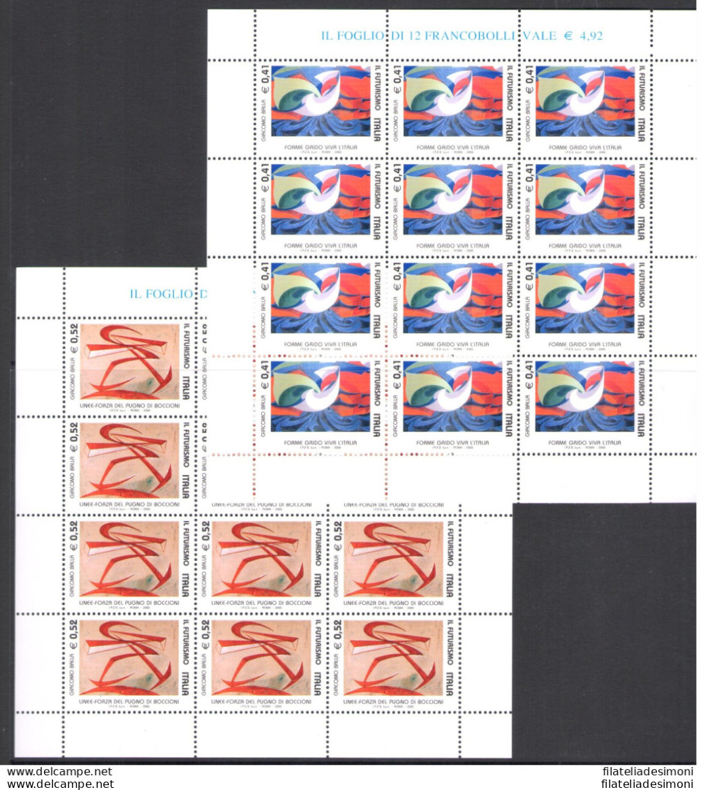 2003 Italia - Repubblica , Minifoglio Futurismo - Giacomo Balla  , Catalogo Sass - Fogli Completi