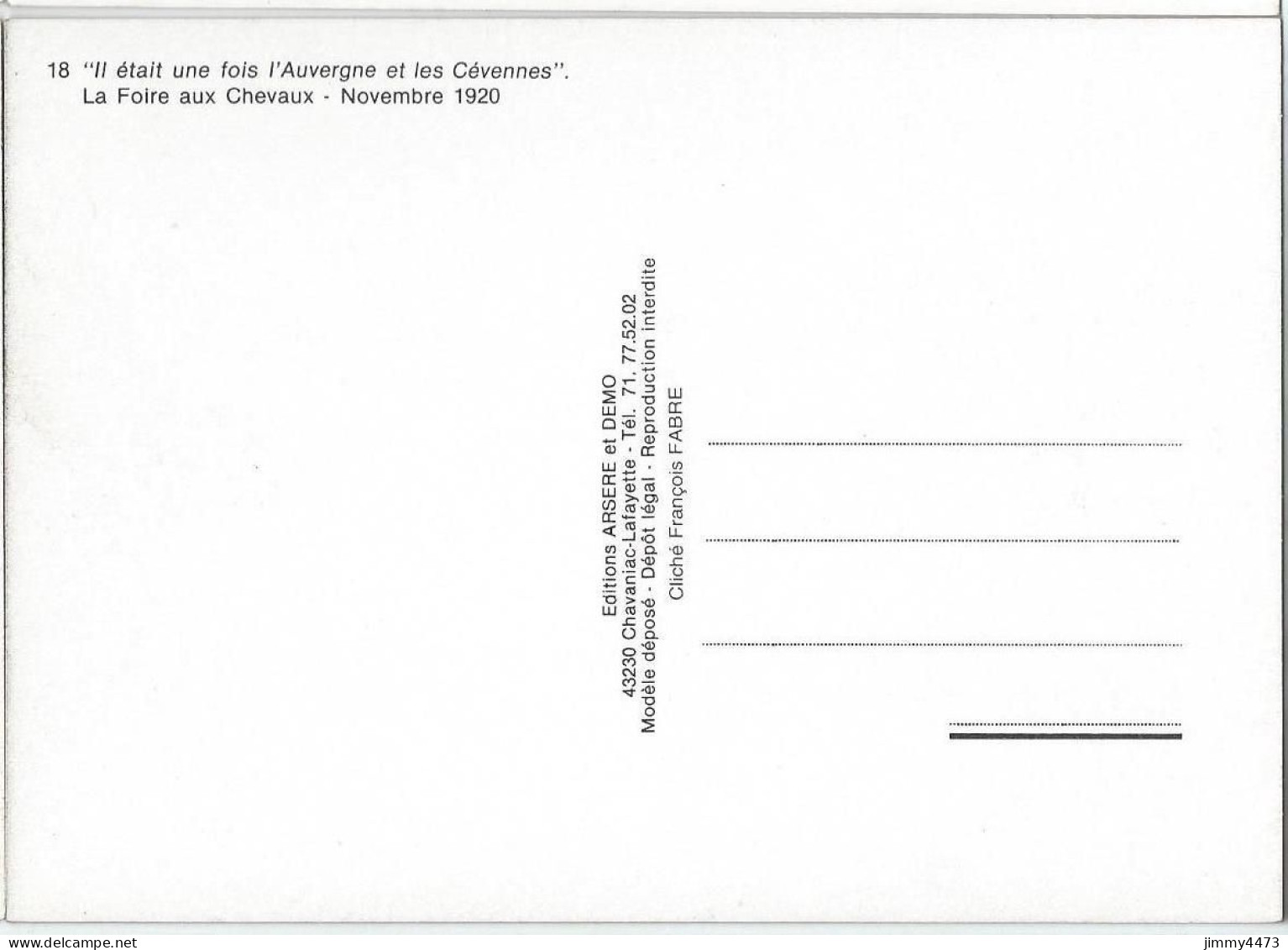 CPM - La Foire Aux Chevaux - Nov. 1920 - Il était Une Fois L'Auvergne Et Les Cévennes - Edit. ARSENE Et DEMO - Fiere