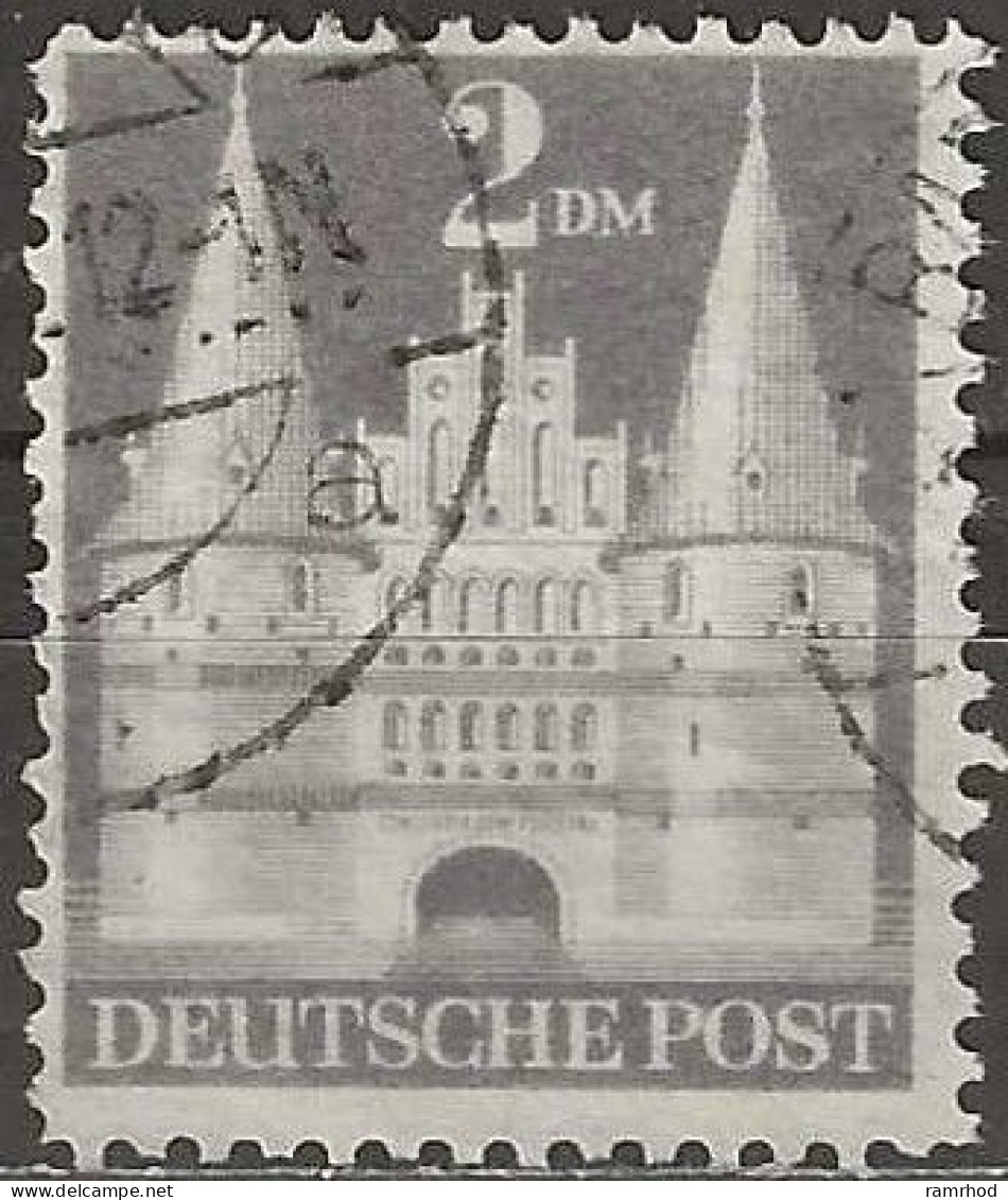 GERMANY 1948 Buildings - Holstentor Lubeck - 2Dm. - Violet FU - Usados