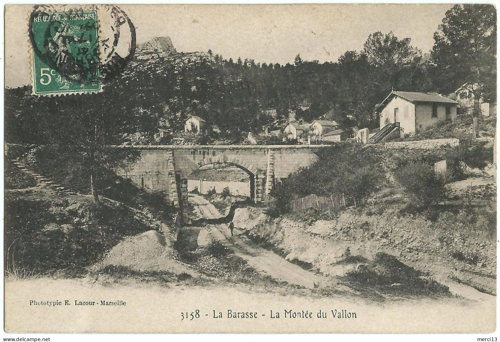LA BARASSE (13) – La Montée Du Vallon. Editeur Lacour, N° 3158. - Saint Marcel, La Barasse, Saintt Menet