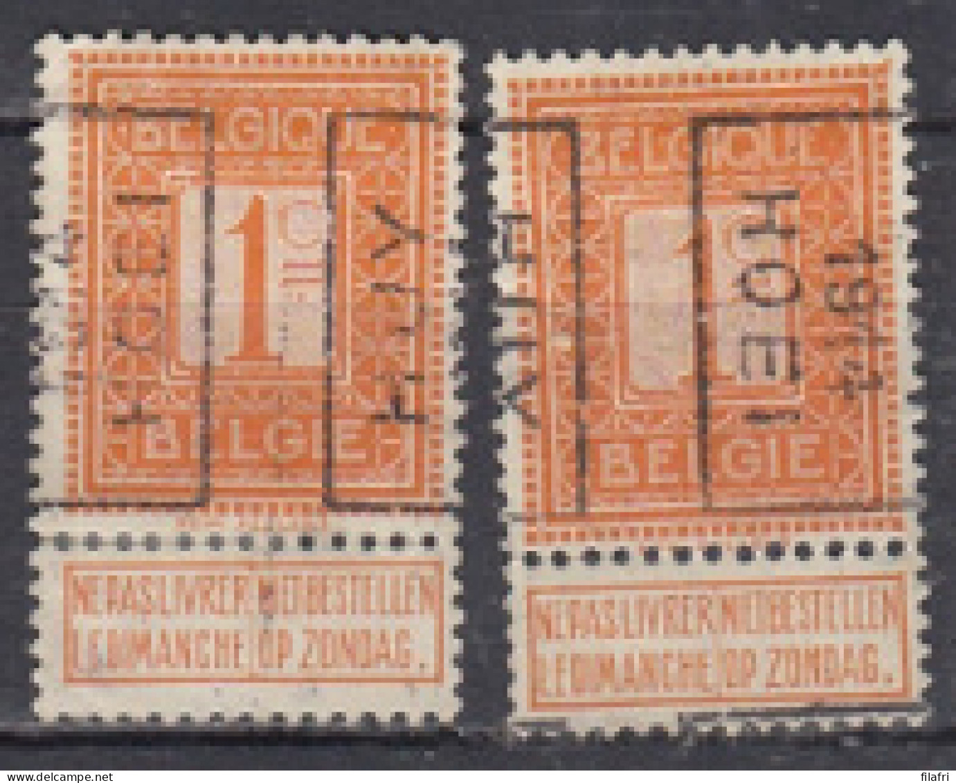 2291 Voorafstempeling Op Nr 108 - HUY 1914 HOEI - Positie A & B - Rollo De Sellos 1910-19