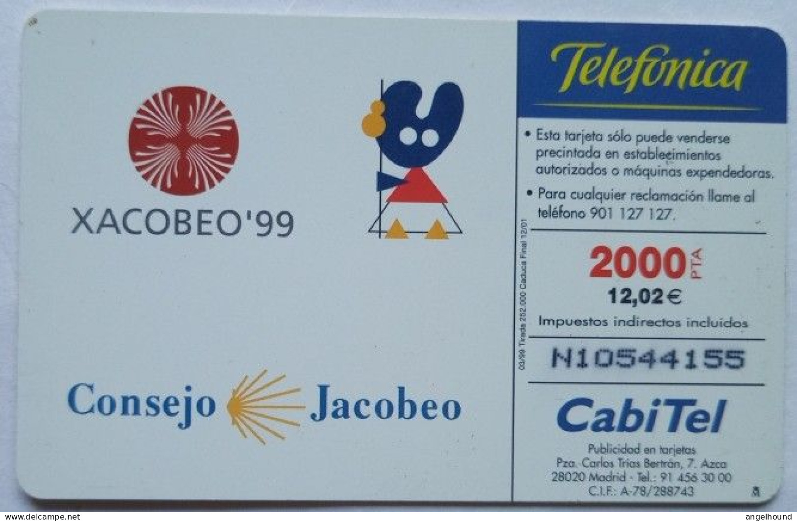 Spain 2000 + 100  Chip Card - Xacobeo  99 - Basisuitgaven
