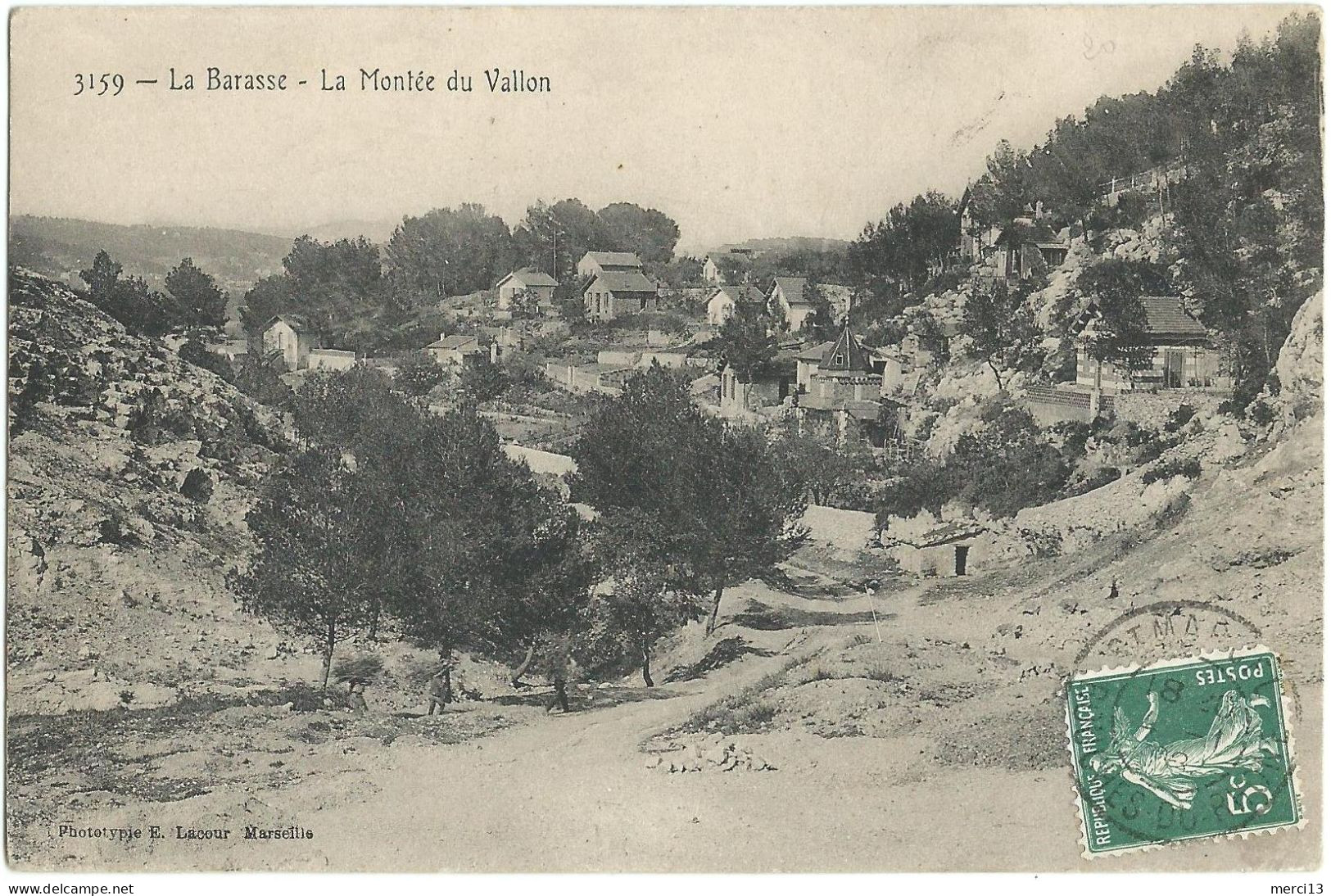 LA BARASSE (13) – La Montée Du Vallon. Editeur Lacour, N° 3159. - Saint Marcel, La Barasse, Saintt Menet