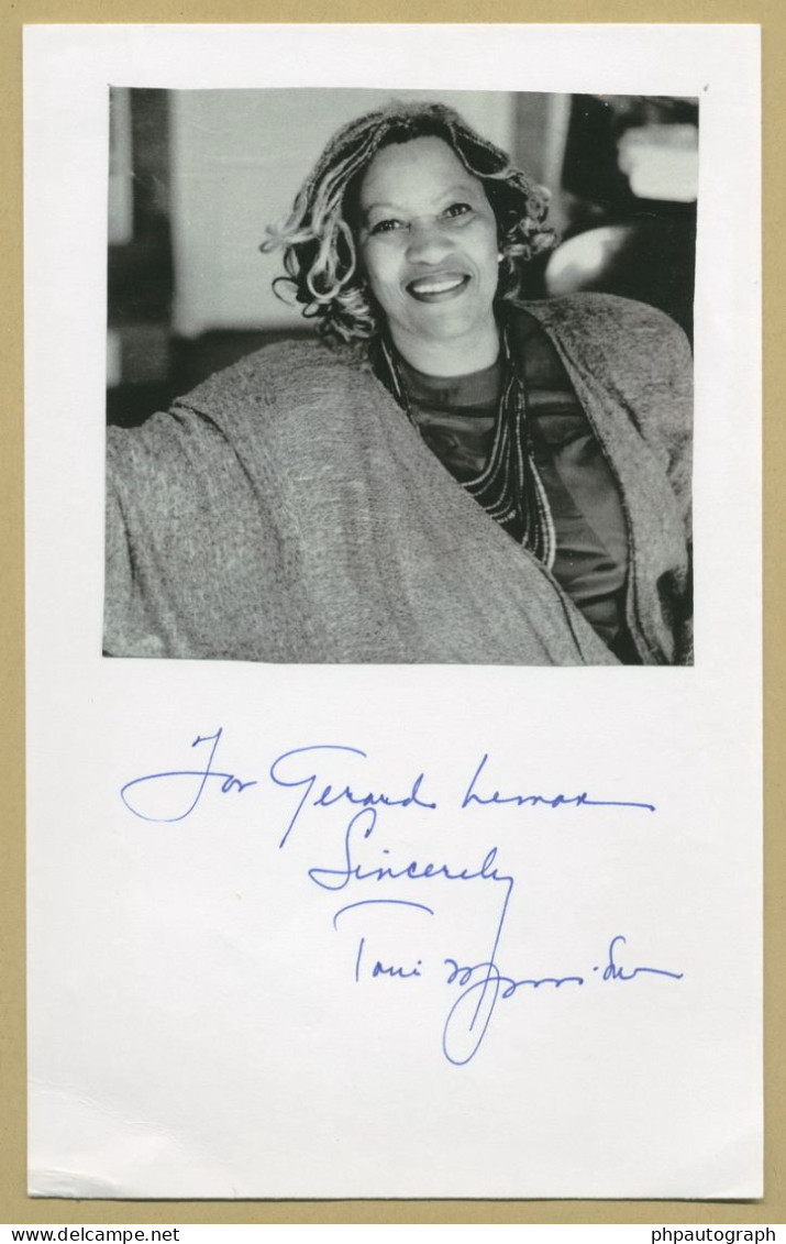Toni Morrison (1931-2019) - American Novelist - Nobel - Rare Signed Card + Photo - Escritores