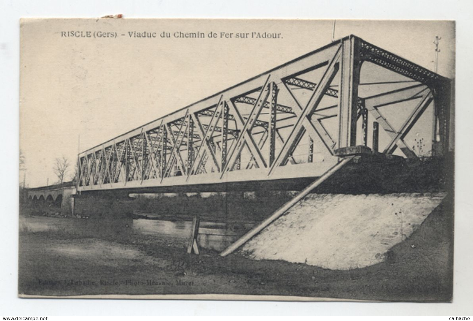 32 - RISCLE - 2 Cartes - Pont Et Viaduc Du Chemin De Fer  - - Riscle