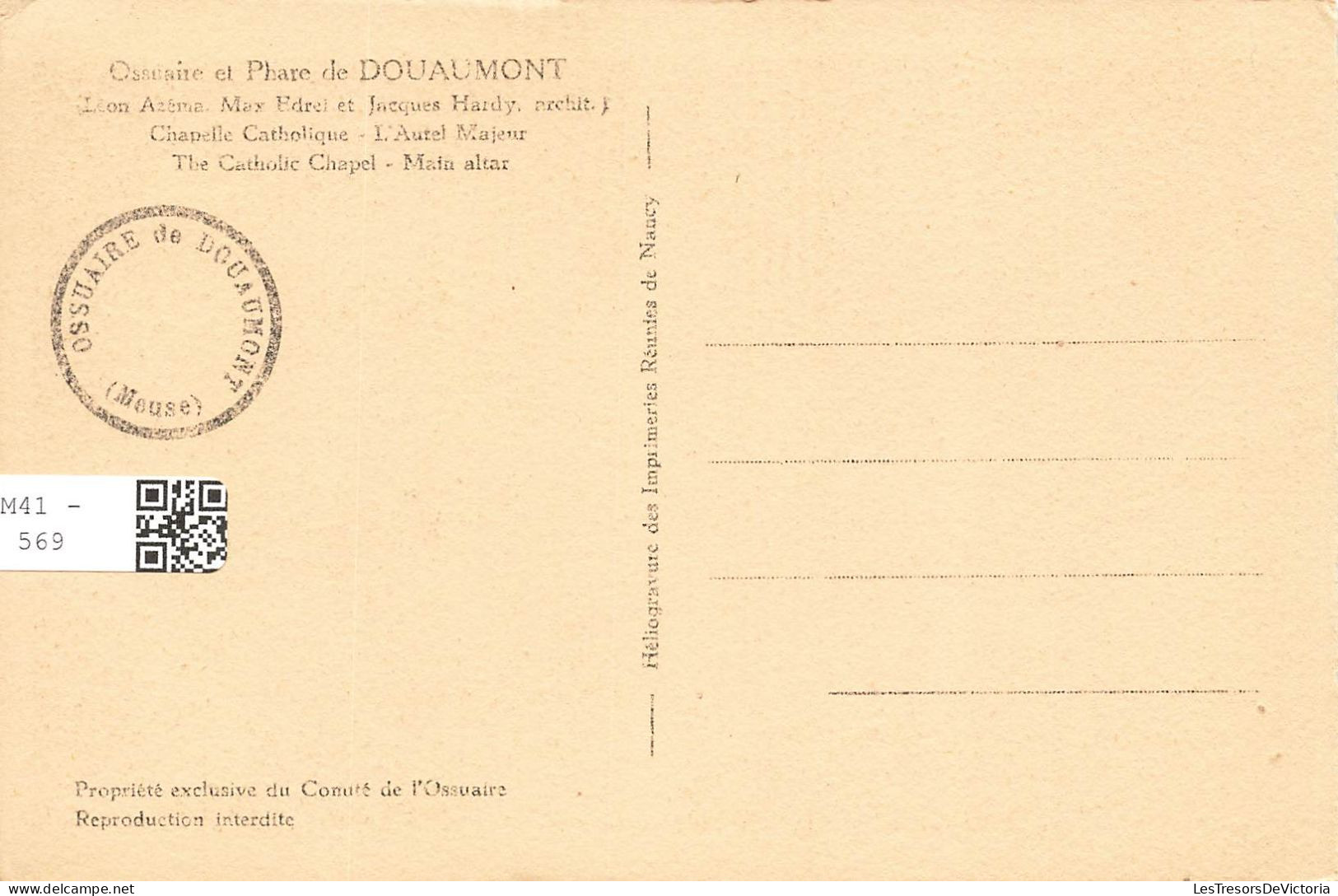 FRANCE - Douaumont - Ossuaire Et Phare De Douaumont - L'autel Majeur De La Chapelle Catholique - Carte Postale Ancienne - Douaumont