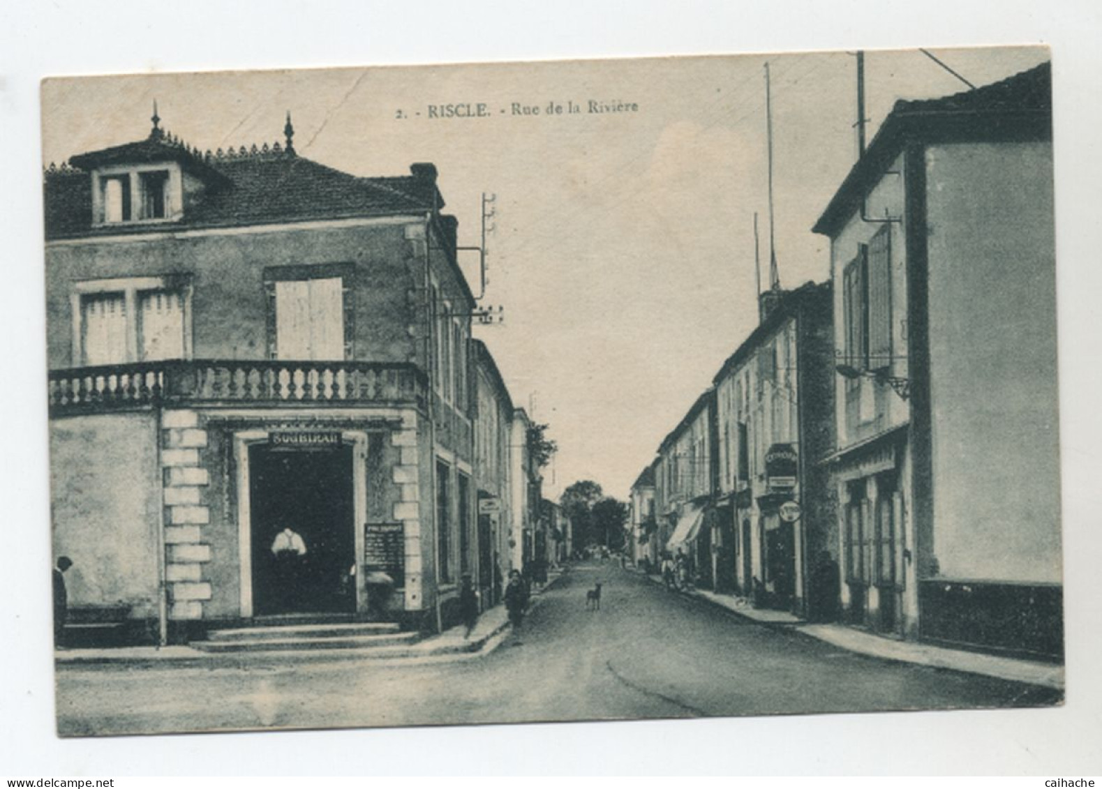 32 - RISCLE - Rue De La Rivière - Commerce Soubiran - Carte Peu Courante - - Riscle