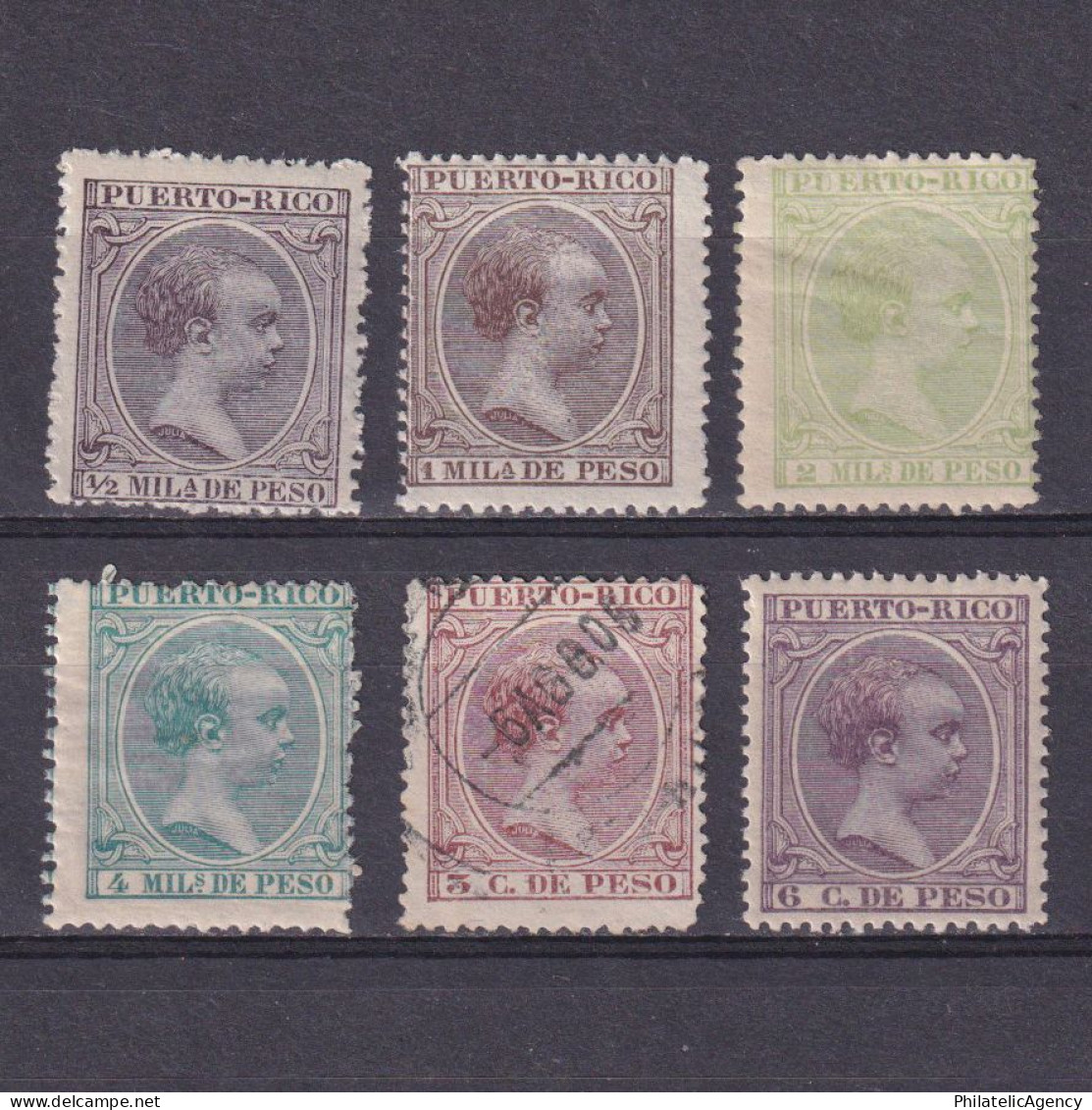 PUERTO RICO 1896-1897, Sc #82-115, Part Set, King Alfonso XIII, MH/Used - Puerto Rico