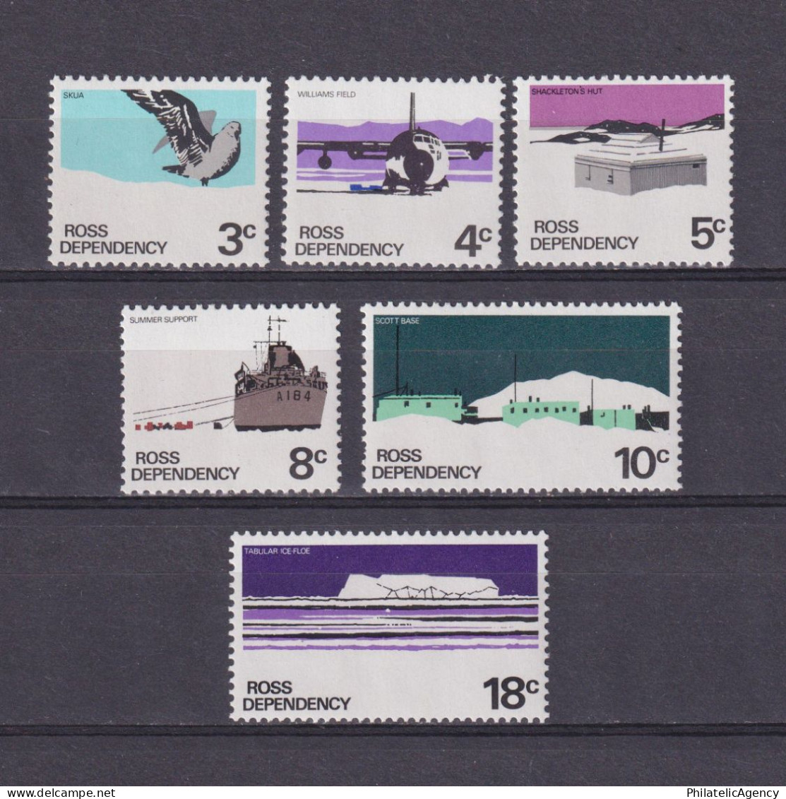 ROSS DEPENDENCY NEW ZEALAND 1972, Sc #L9-L12, Ships, Birds, Planes, MNH - Ungebraucht