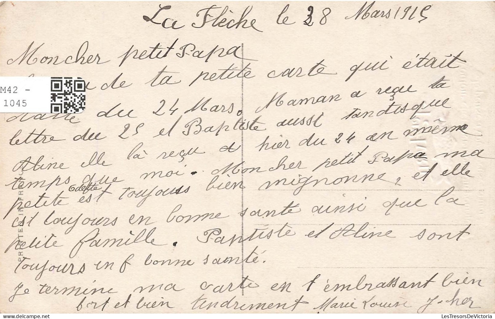 FETES - VOEUX - 1er Avril - Poisson D'avril - Deux Enfants Tenant Des Bouquets De Fleurs - Carte Postale Ancienne - 1er Avril - Poisson D'avril