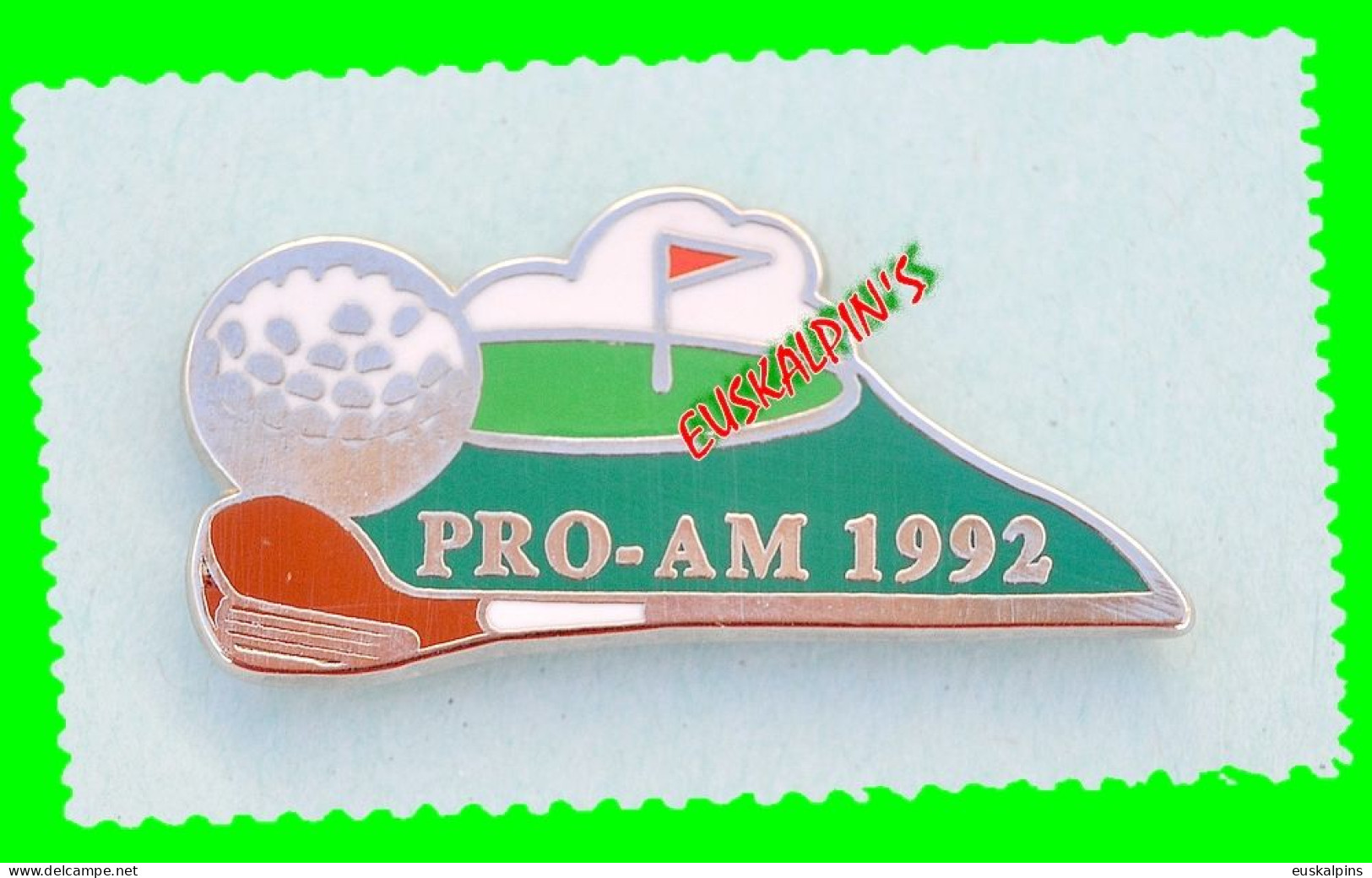 Pin's Golf, Pro Am 1992, Zamac Signé COINDEROUX Privilège, 2 Scans - Golf
