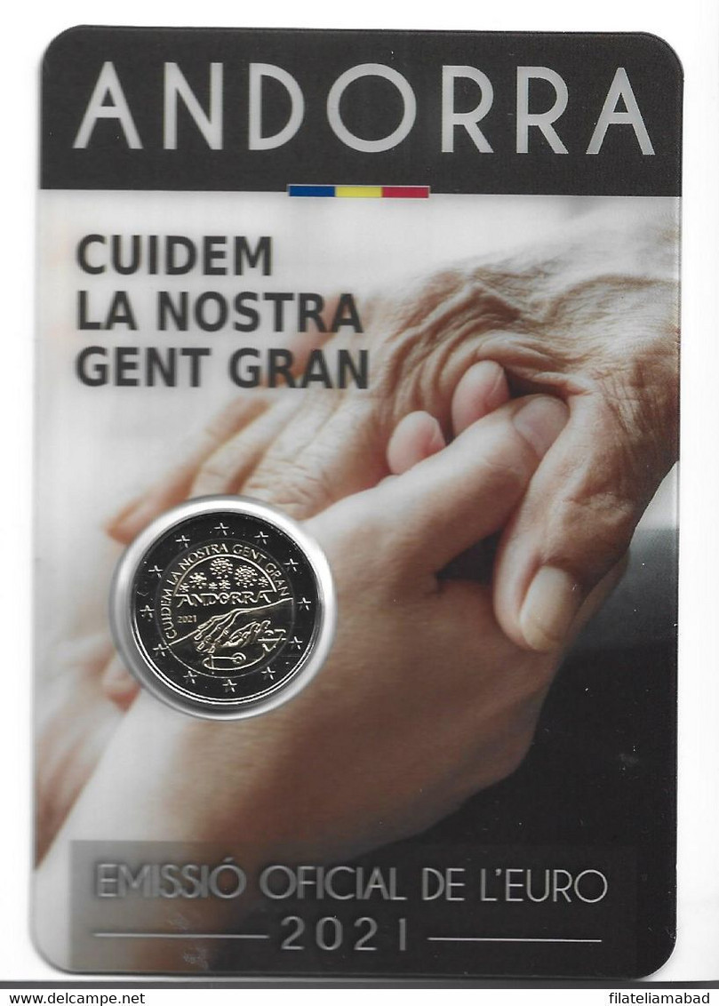 ANDORRA EUROS 2021 2,00€  MONEDA CONMEMORATIVA CUIDEMOS LA NUESTRA GENTE MAYOR. TIRADA 70.000 U. - Andorra