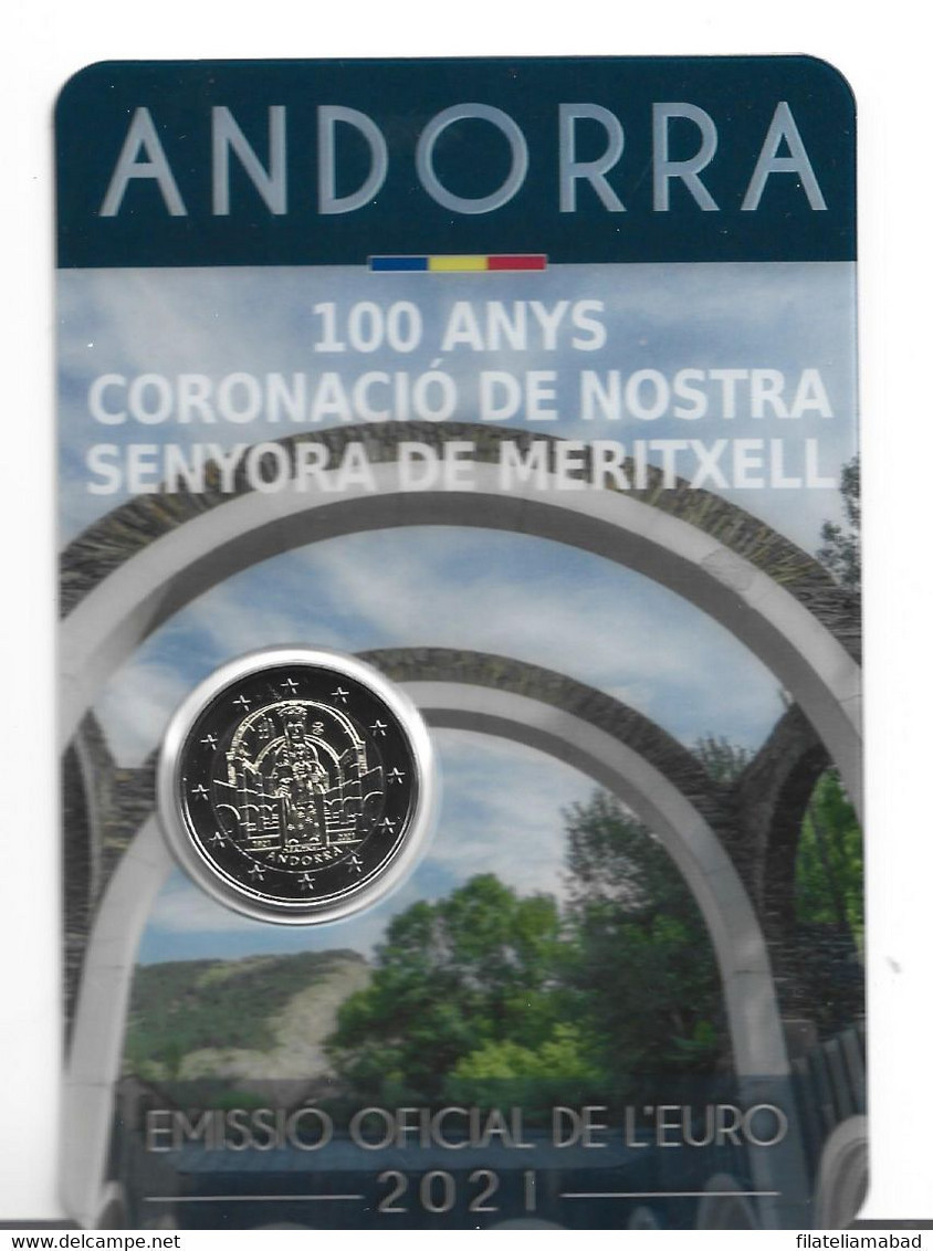 ANDORRA EUROS 2021 2,00€ MONEDA CONMEMORATIVA 100 AÑOS CORONACIÓN DE NUESTRA SEÑORA DE MERITXELL. TIRADA 70.000 U. - Andorre