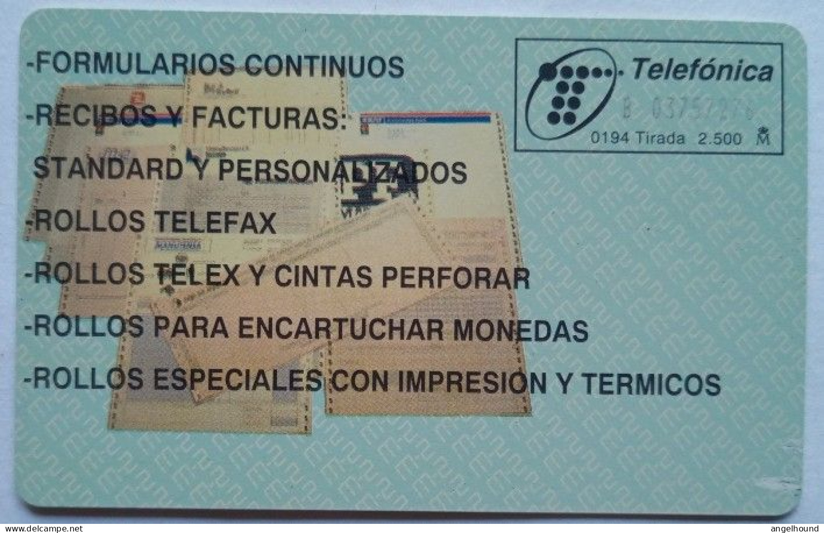 Spain 250 Pta. Chip Card - M-2  ( 2500 Issued ) - Emissioni Di Base