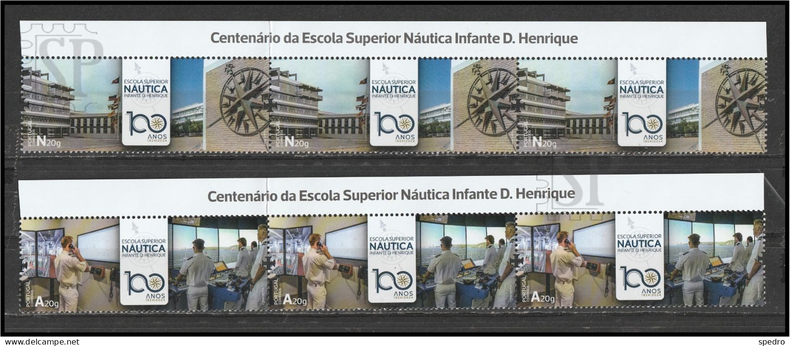 Portugal 2024 100 Anos Escola Superior Náutica Infante D. Henrique Título De Emissão Upper Line Linha Superior Sea Navy - Ganze Bögen