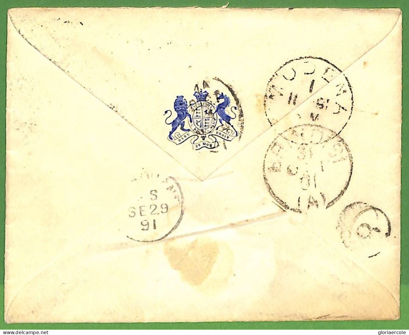 P1003 - VICTORIA - Postal History - STATIONERY COVER - H & G # 12 To ITALY 1891 - Storia Postale