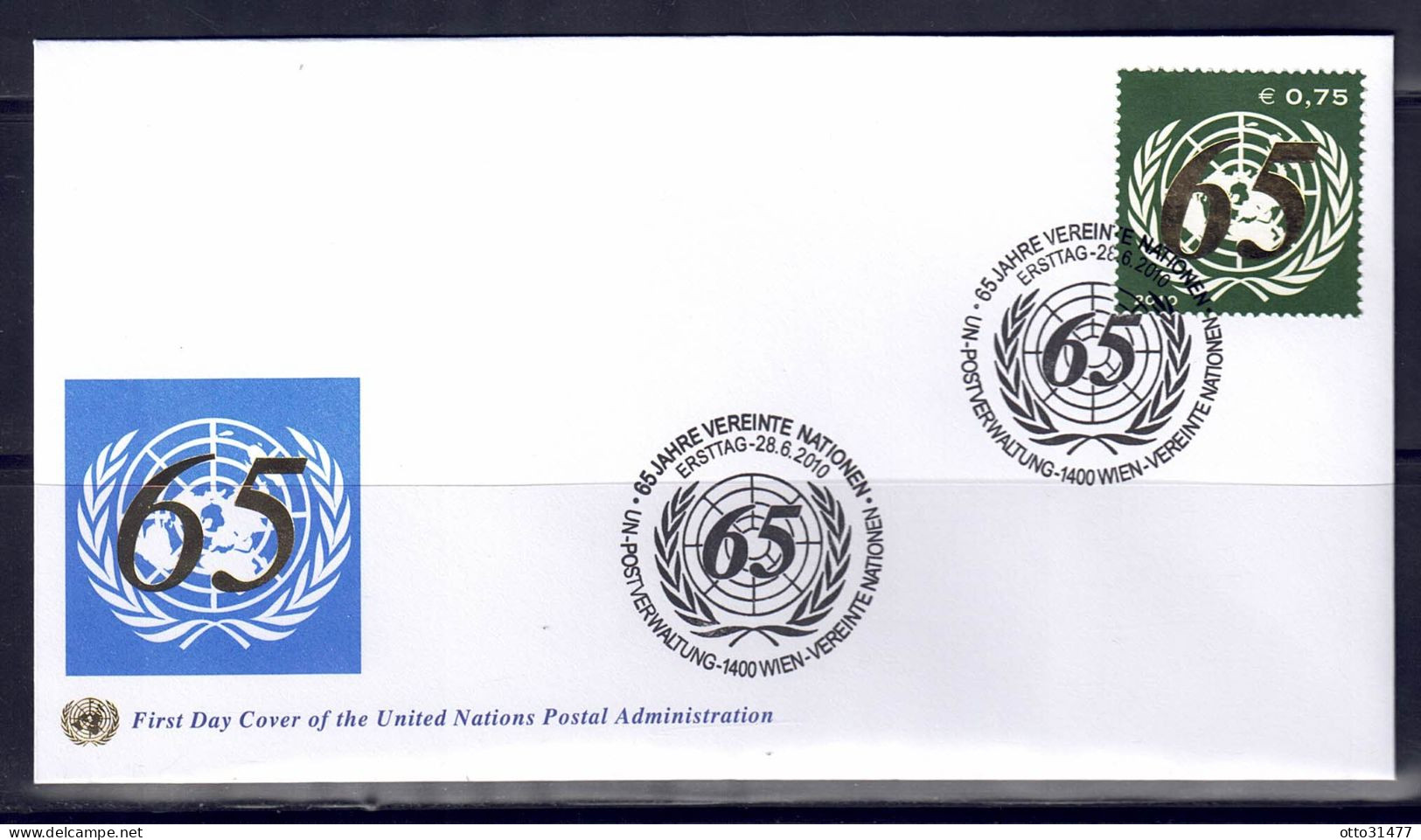 UNO Wien 2010 - 65 Jahre UNO,  FDC Mit Nr. 677 I - FDC